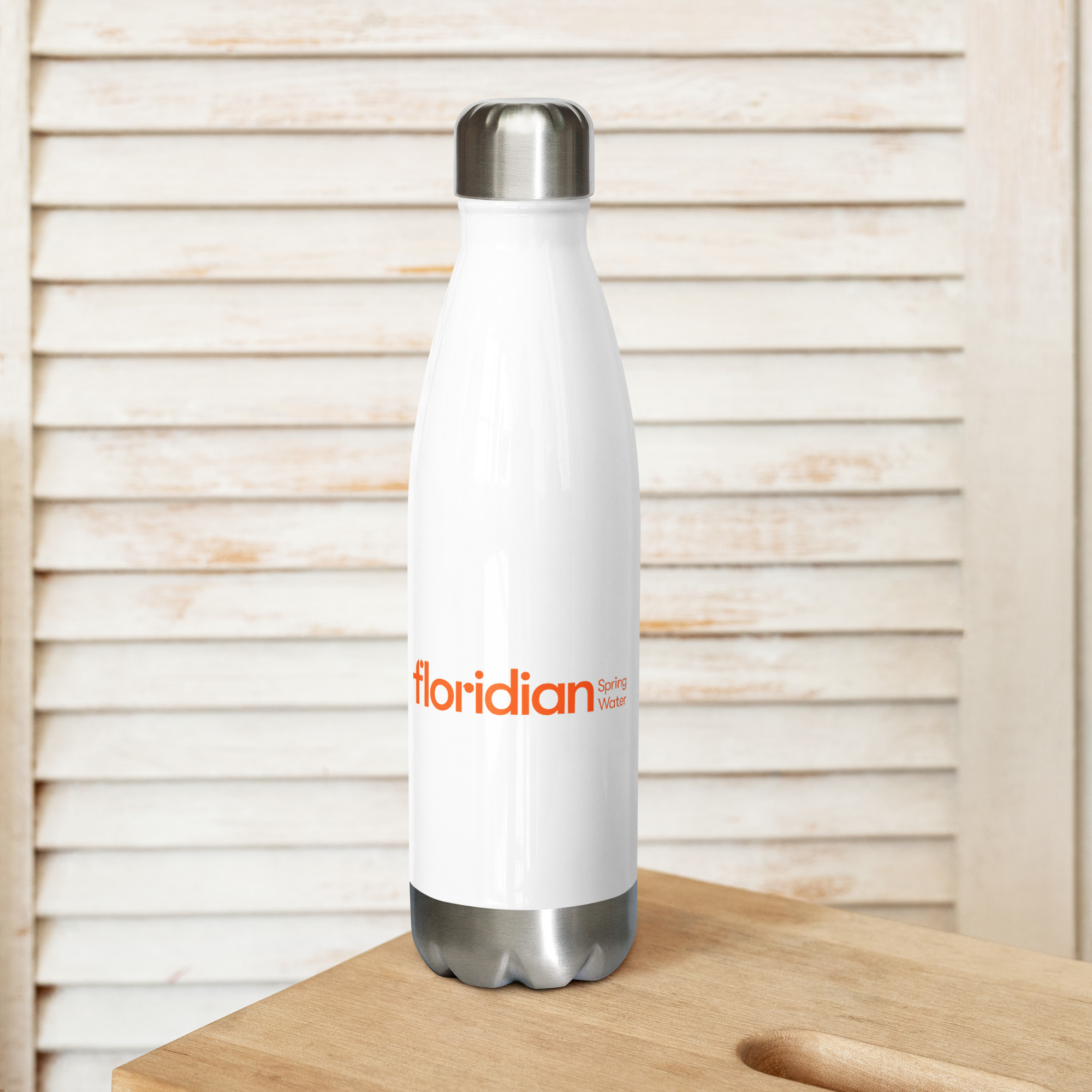 Stainless Steel Water Bottle (White & Orange) - Image 4